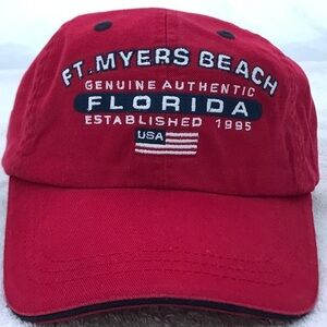 Marco Destin for Fort Meyers Beach Florida AmFlag Adjustable Red Baseball Cap